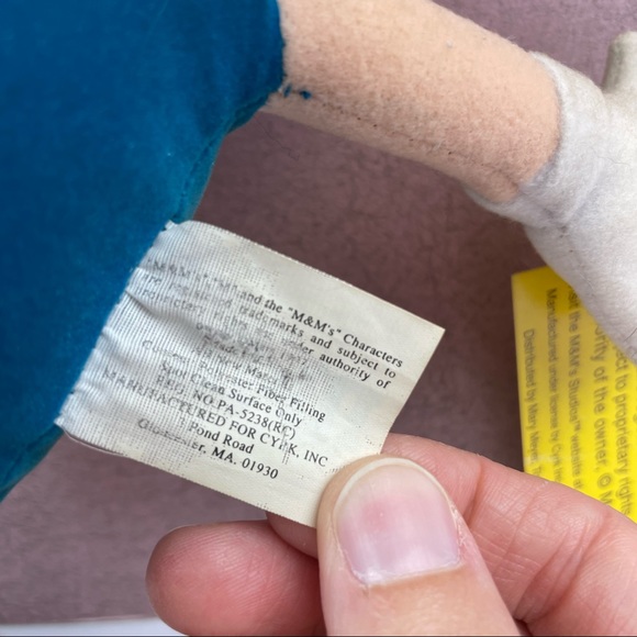 Vintage M&M's Blue White Plush Stuffed Animal New With Tag - Picture 7 of 8